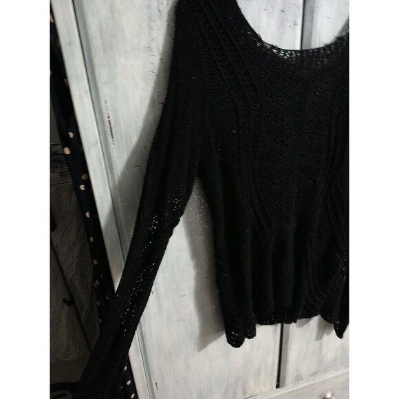 Lauren Ralph Lauren Netted Long Sleeve Sweater Xl Black - Picture 4 of 9